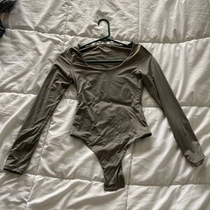 Grey long sleeve soft bodysuit